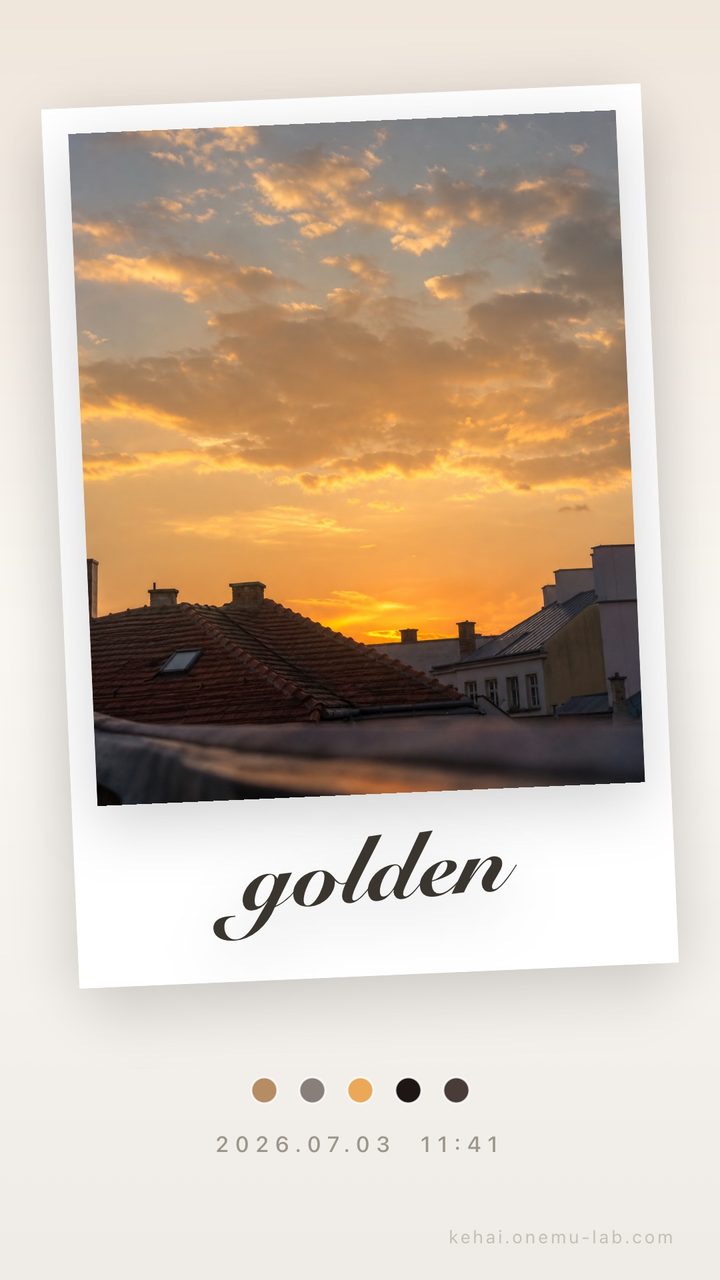 A Kehai mood card for a golden moment
